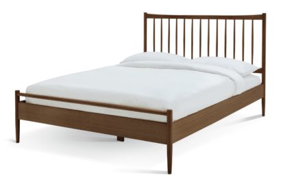 An Image of Habitat Chiltern Spindle Double Wooden Bed Frame - Walnut