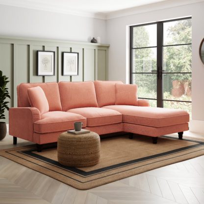 An Image of Beatrice Tonal Chenille Corner Chaise Sofa Tonal Chenille Clay