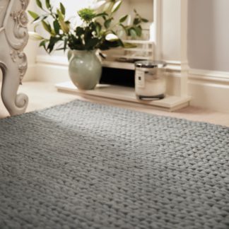 An Image of Fusion Textured Wool Rug Dove (Grey)