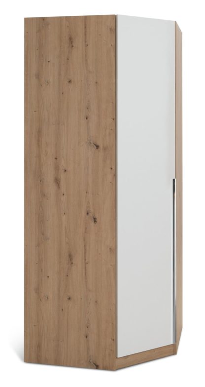 An Image of Habitat Munich Corner 1 Door Wardrobe - Oak