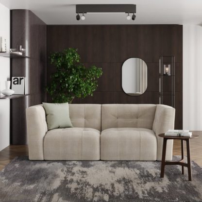 An Image of Modular Squish Natural Tonal Chenille 2 Seater Sofa Tonal Chenille Natural