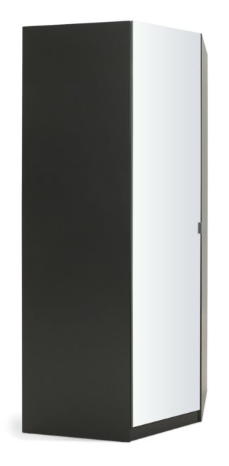 An Image of Habitat Munich Corner 1 Door Mirror Wardrobe - Anthracite