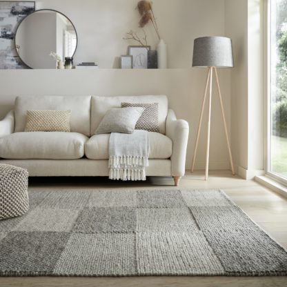 An Image of Pebble Patchwork Rug Natural