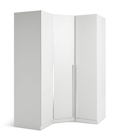 An Image of Habitat Munich Corner 3 Door Wardrobe - White