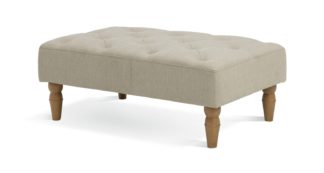 An Image of Habitat Barnwell Fabric Footstool - Natural