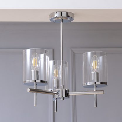 An Image of Argos Home Uplighter Steel Flush Ceiling Light - Chrome