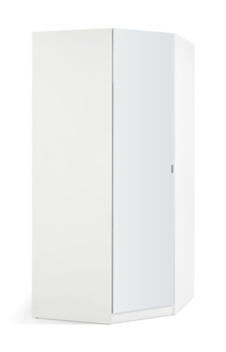 An Image of Habitat Munich Corner 1 Door Mirror Wardrobe - White