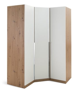 An Image of Habitat Munich Corner 3 Door Wardrobe - Oak