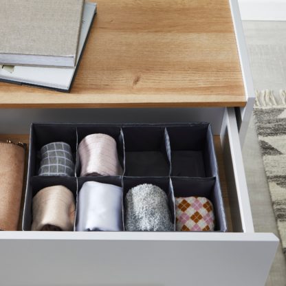 An Image of Eight Compartment Drawer Organiser Grey Grey