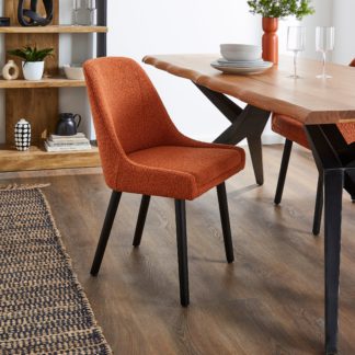 An Image of Eddie Boucle Dining Chair Orange