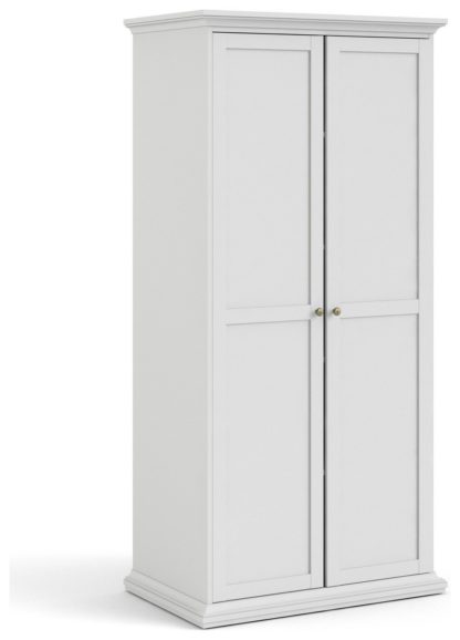 An Image of Tvilum Paris 2 Door Wardrobe - White