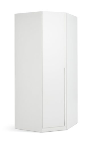 An Image of Habitat Munich Corner 1 Door Wardrobe - White