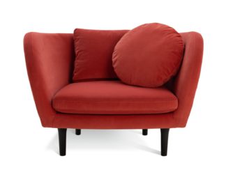 An Image of Habitat Arya Velvet Armchair - Orange