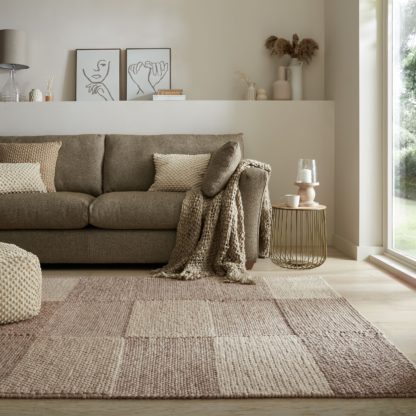 An Image of Pebble Patchwork Rug Natural