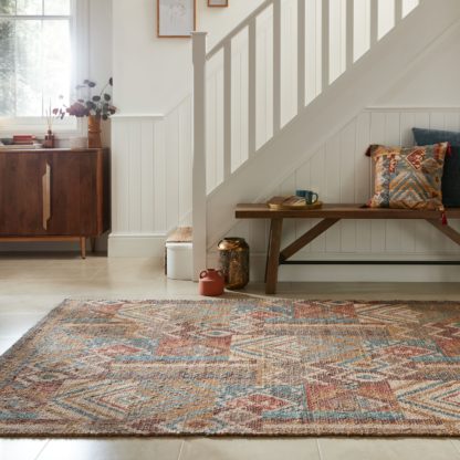 An Image of Evander Jute Rug MultiColoured