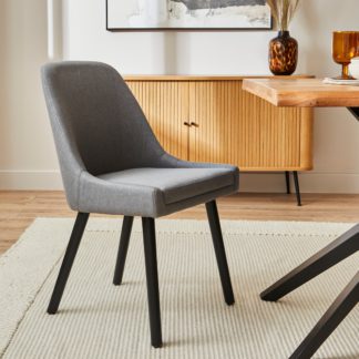 An Image of Eddie Luna Fabric Dining Chair Charcoal