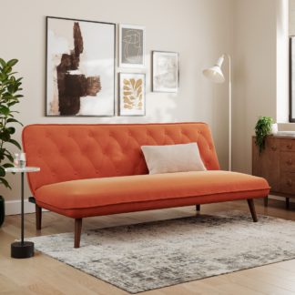 An Image of Rosie Buttoned Velvet Sofa Bed Ginger