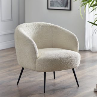 An Image of Gigi – Boucle Accent Chair – Ivory – Boucle Fabric