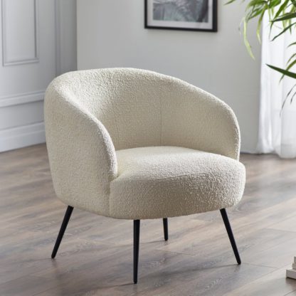 An Image of Gigi – Boucle Accent Chair – Ivory – Boucle Fabric