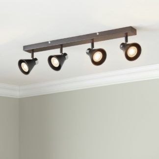 An Image of Camber Lighting Burton Metal 4 Light Spotlight Bar - Black