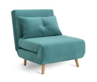 An Image of Habitat Roma Single Fabric Chairbed - Teal