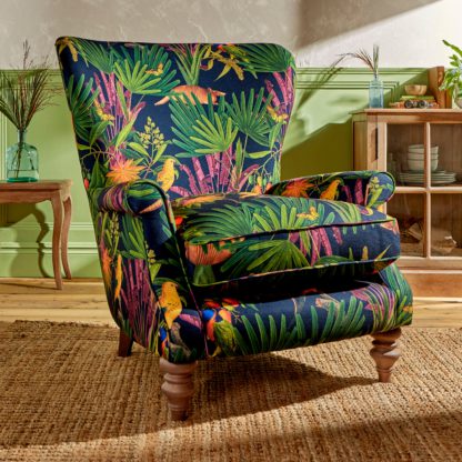 An Image of Charlbury Occasional Wing Chair Tropical Treasures Print NHM Tropical Treasures