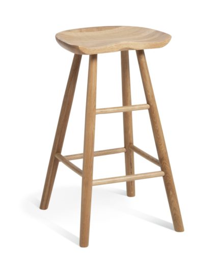 An Image of Habitat Barnwell Oak Tall Stool - Natural