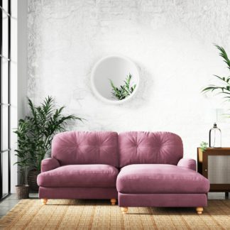 An Image of Martha Vintage Chenille Corner Chaise Sofa Vintage Chenille Berry