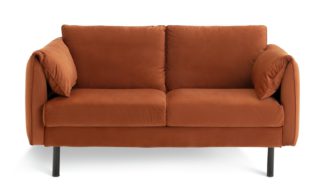 An Image of Habitat Bexley Self Assembly Fabric 2 Seater Sofa - Rust