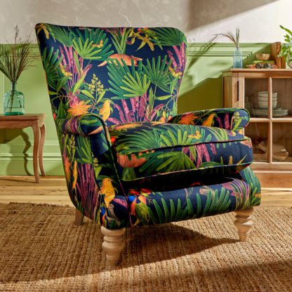 An Image of Charlbury Occasional Wing Chair Tropical Treasures Print NHM Tropical Treasures