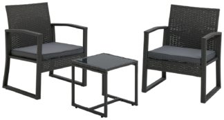 An Image of Argos Home Cento 2 Seater Rattan Effect Garden Bistro Set