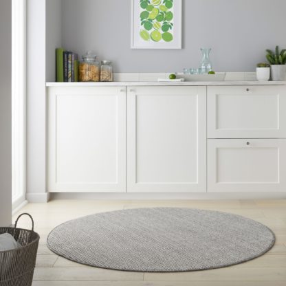 An Image of Eleni Washable Round Rug Eleni Grey