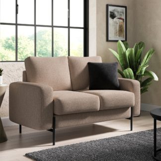 An Image of Jude Boxy Faux Linen 2 Seater Sofa, Mole Brown Mole (Brown)