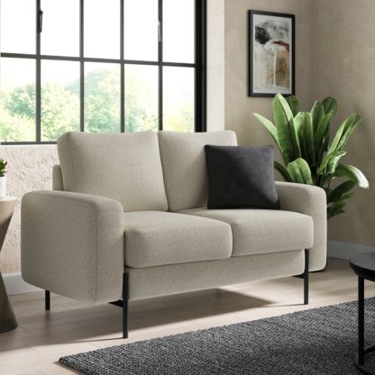 An Image of Jude Boxy Chenille 2 Seater Sofa, Natural Natural