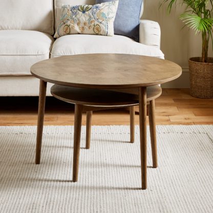 An Image of Farris Nest of Coffee Tables Light Oak