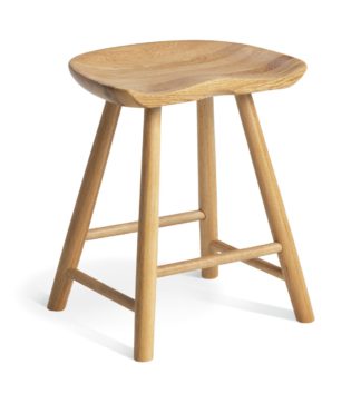 An Image of Habitat Barnwell Oak Short Stool - Natural