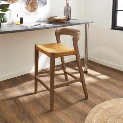 An Image of Melia Bar Stool Natural Stained Wood