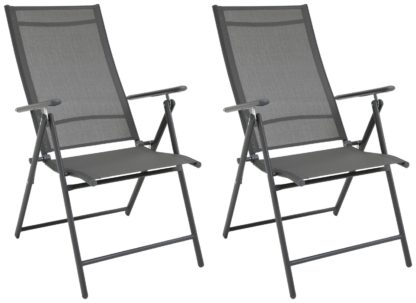 An Image of Argos Home Set of 2 Metal Garden Chair - Grey