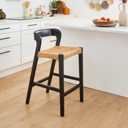 An Image of Melia Bar Stool Natural Stained Wood