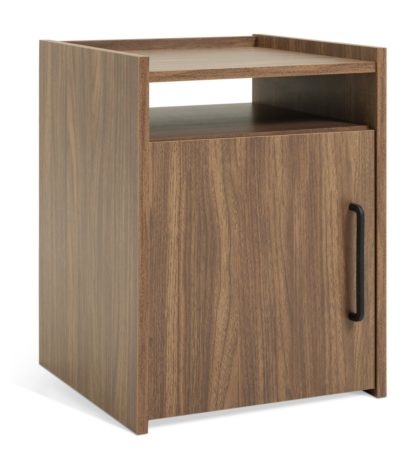 An Image of Habitat Oldham 1 Door Bedside Table - Walnut