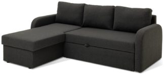 An Image of Habitat Carter Left Hand Corner Chaise Sofa Bed - Charcoal