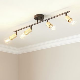 An Image of Camber Lighting Journey Metal Spotlight Bar - Black & Gold