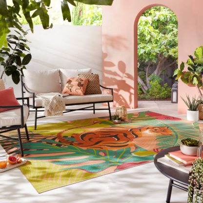 An Image of Summer Tropics Recycled Indoor Outdoor Rug MultiColoured