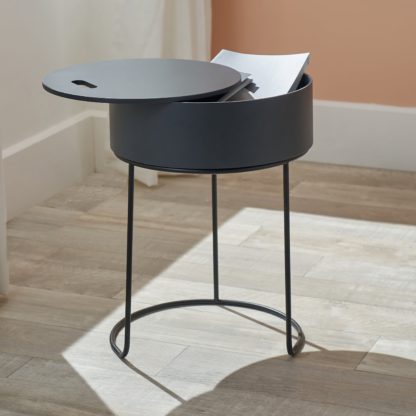 An Image of Hugo Storage Side Table Black