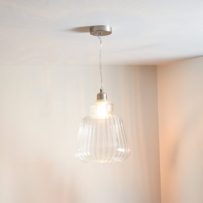 An Image of Porto Optic Glass Tapered Pendant Light Clear