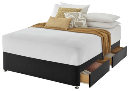 An Image of Silentnight Superking 4 Drawer Divan Bed Base - Grey