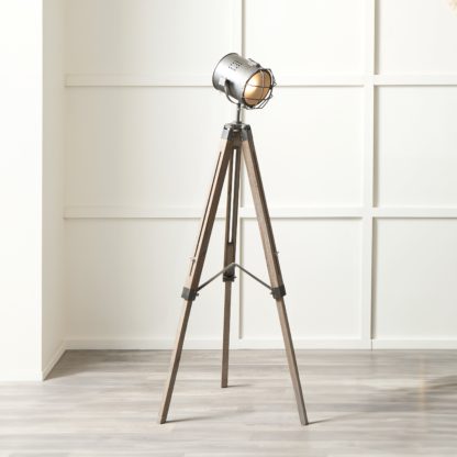 An Image of Bullseye Marine Tripod Floor Lamp Brown