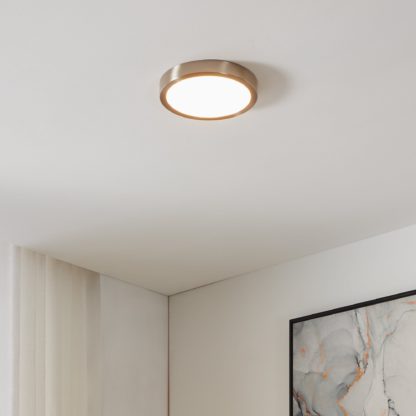 An Image of EGLO Fueva-Z Round Wall & Ceiling Light Black