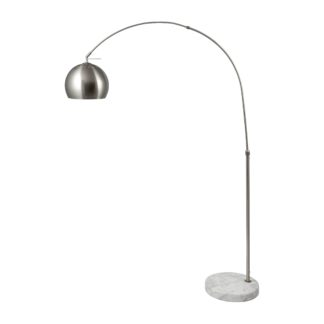 An Image of Feliciani Brushed Metal and Marble Floor Lamp Silver