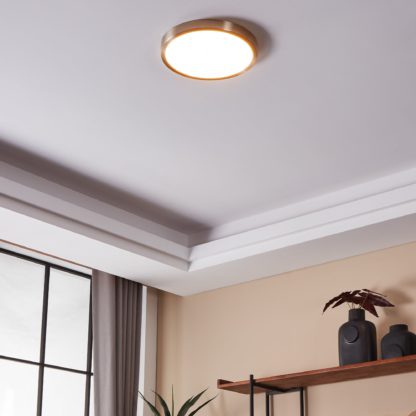 An Image of EGLO Fueva-Z Round Wall & Ceiling Light Black